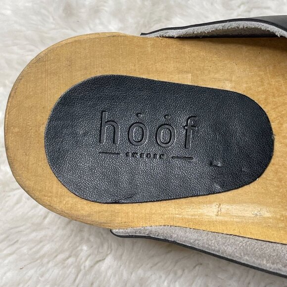 HOOF Women's Black Chloé Apache Leather Slip On Clog Round Toe Shoes Size 41 - Picture 4 of 10